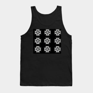 Simple Aztec Black Cross Tank Top